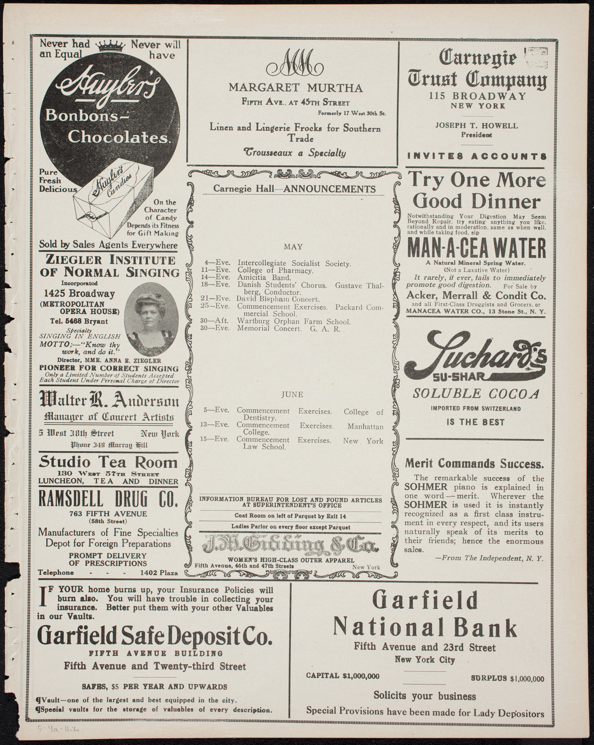 Adeline Genée with The Morris Dancers and The Nahan Franko Symphony Orchestra, May 4, 1911, program page 3