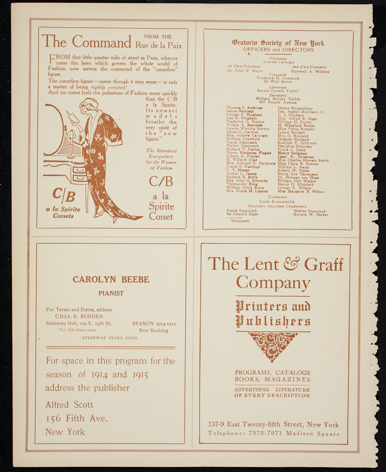 Benefit: Bronx Maternity Hospital, June 20, 1914, program page 8