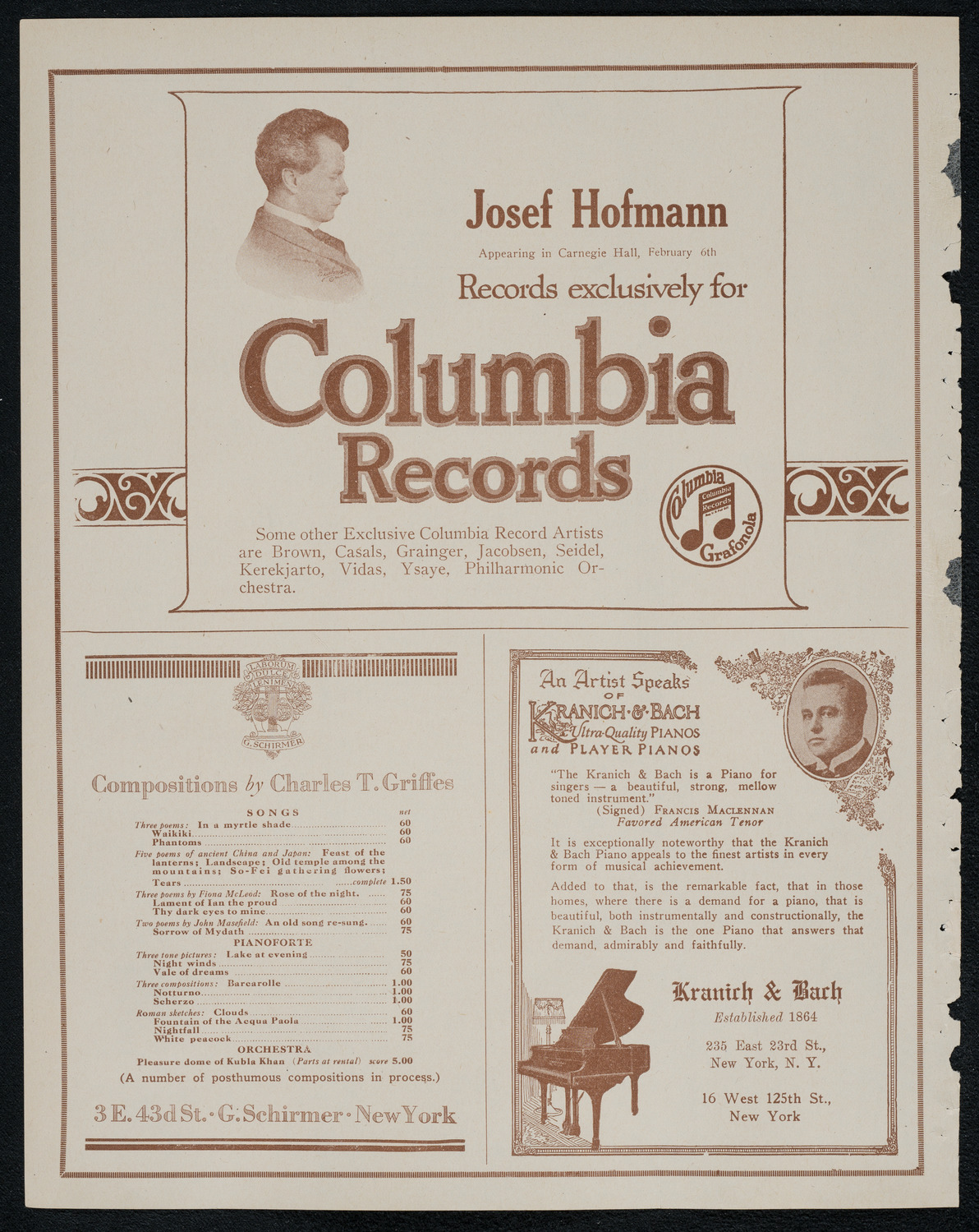 New York Philharmonic, February 5, 1921, program page 6