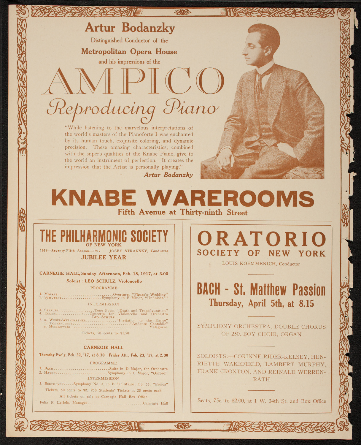 Oratorio Society of New York, February 13, 1917, program page 12