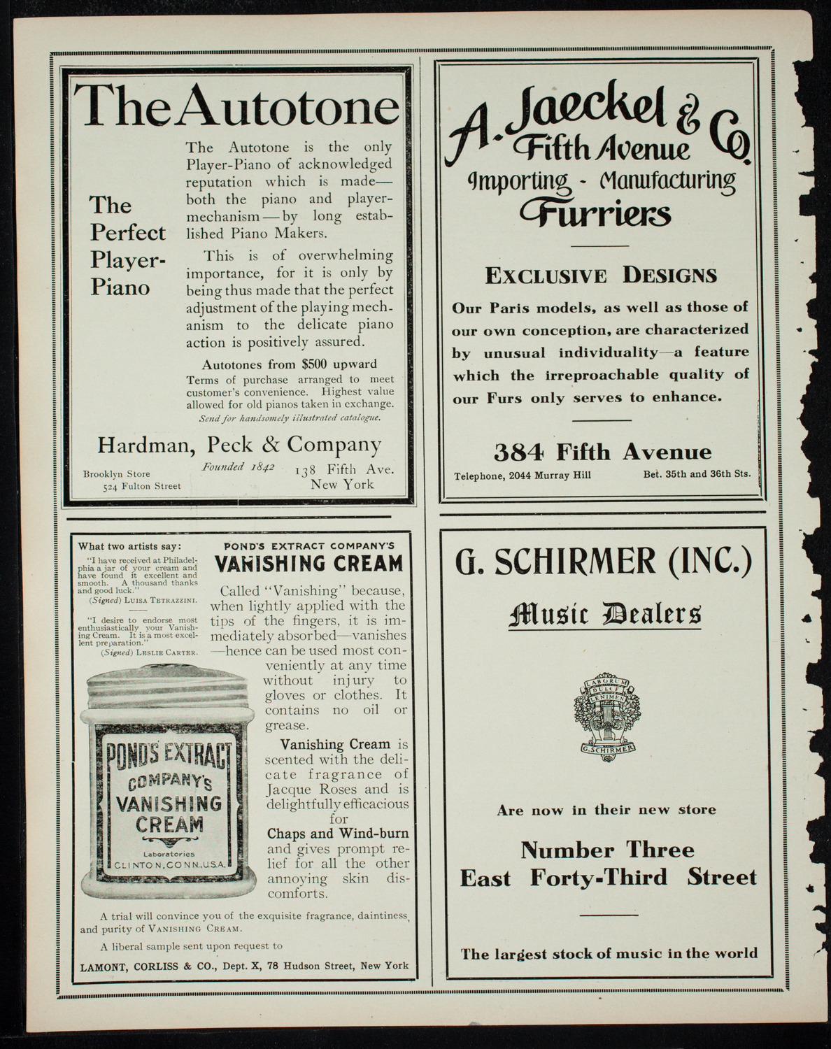 George Hamlin, Tenor, November 20, 1910, program page 8