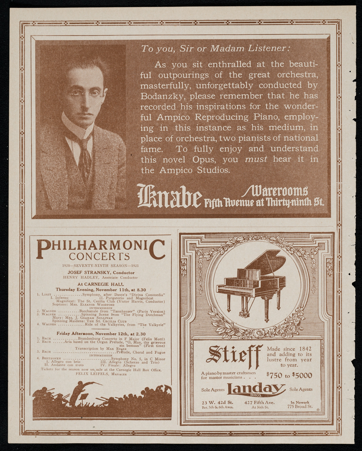 Philadelphia Orchestra, November 9, 1920, program page 12