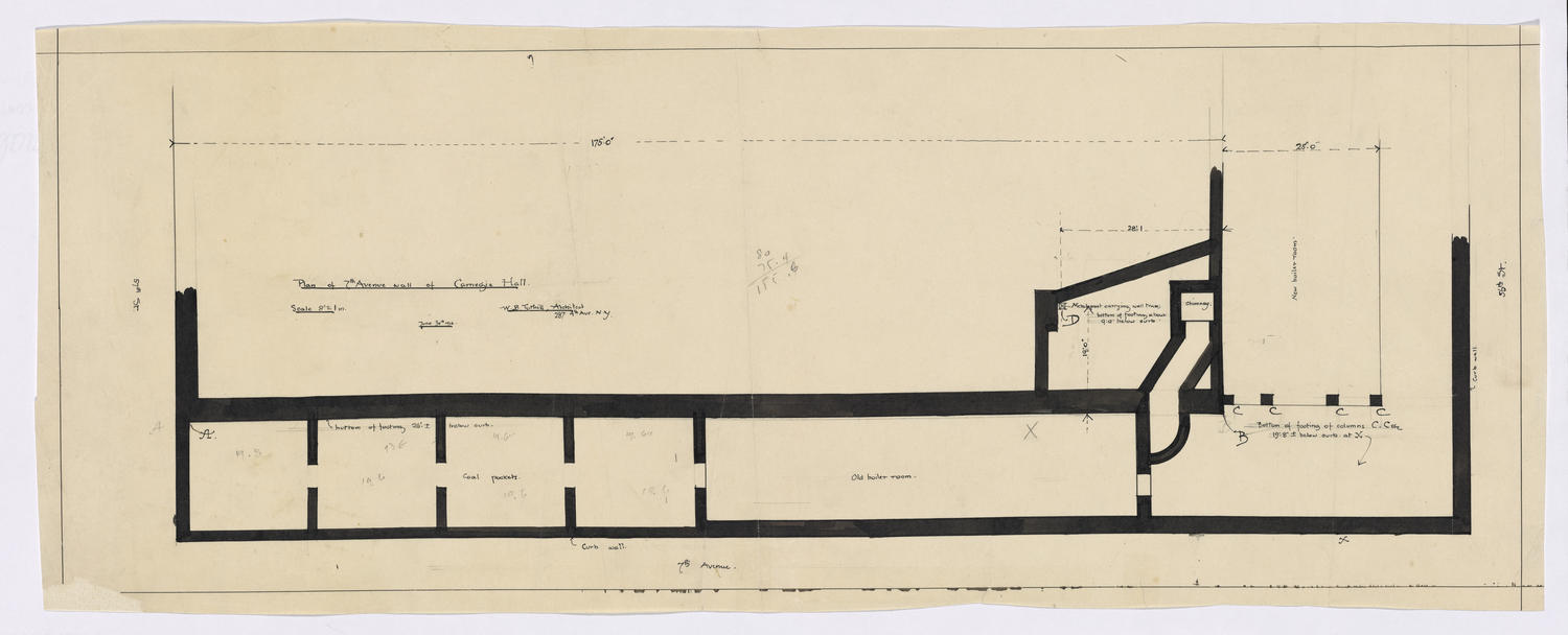 Plan at 7th Avenue wall, June 30, 1916