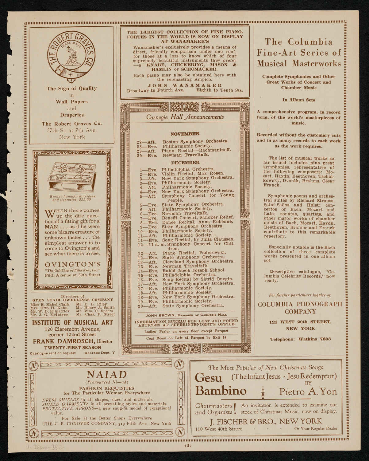 Symphony Concert for Young People, November 28, 1925, program page 3