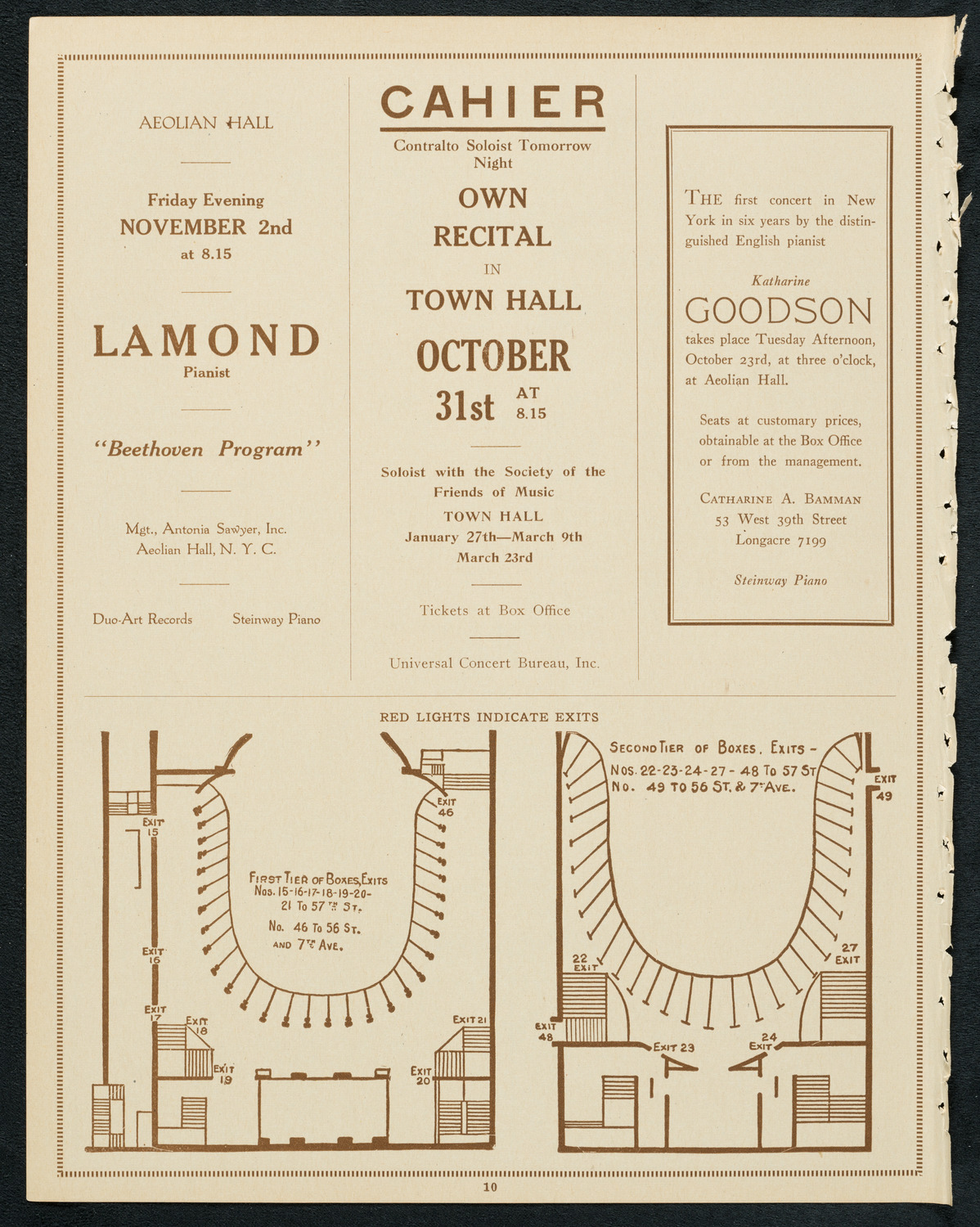 Ernestine Schumann-Heink, Mezzo-Soprano, October 14, 1923, program page 10
