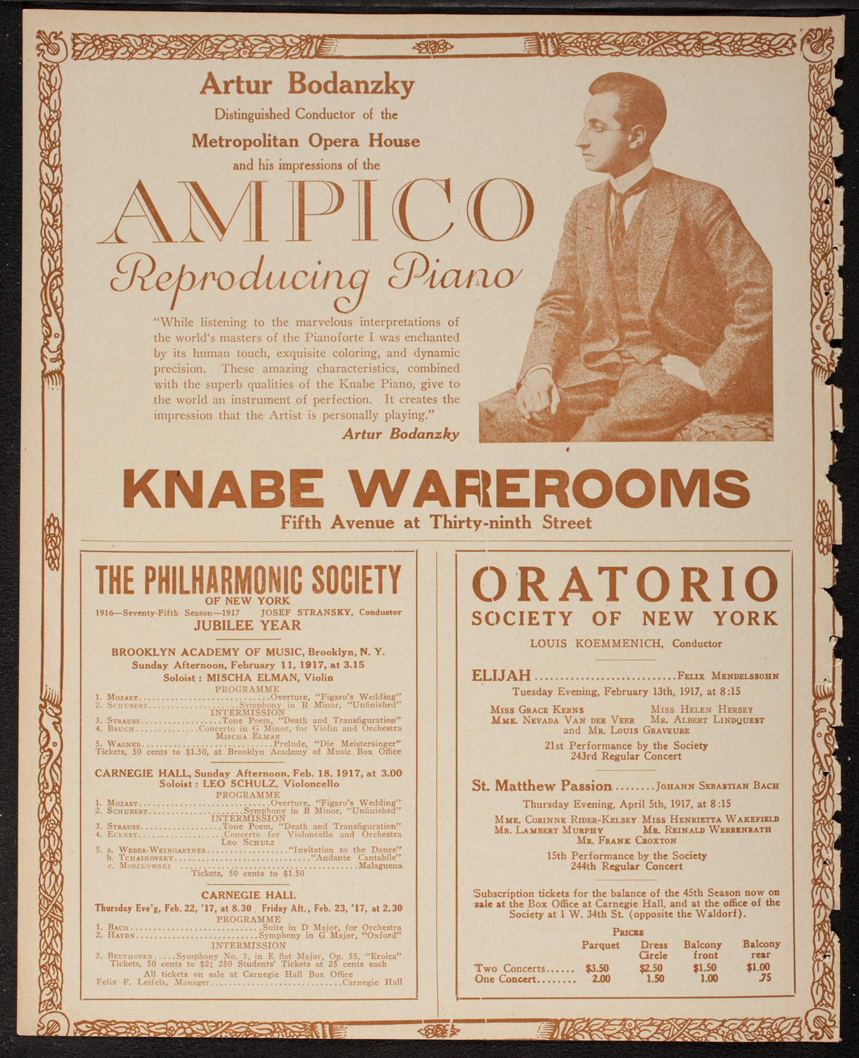 New York Philharmonic, February 10, 1917, program page 12