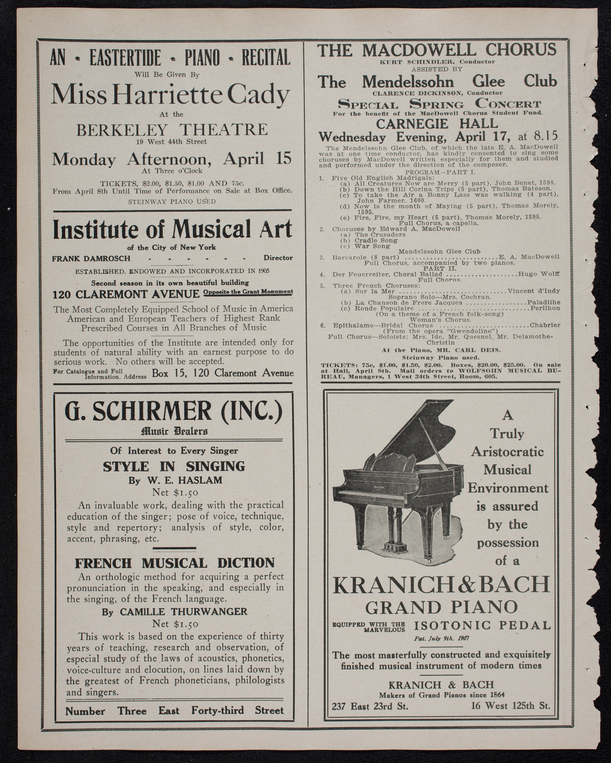 Volpe Symphony Society of New York, March 26, 1912, program page 6