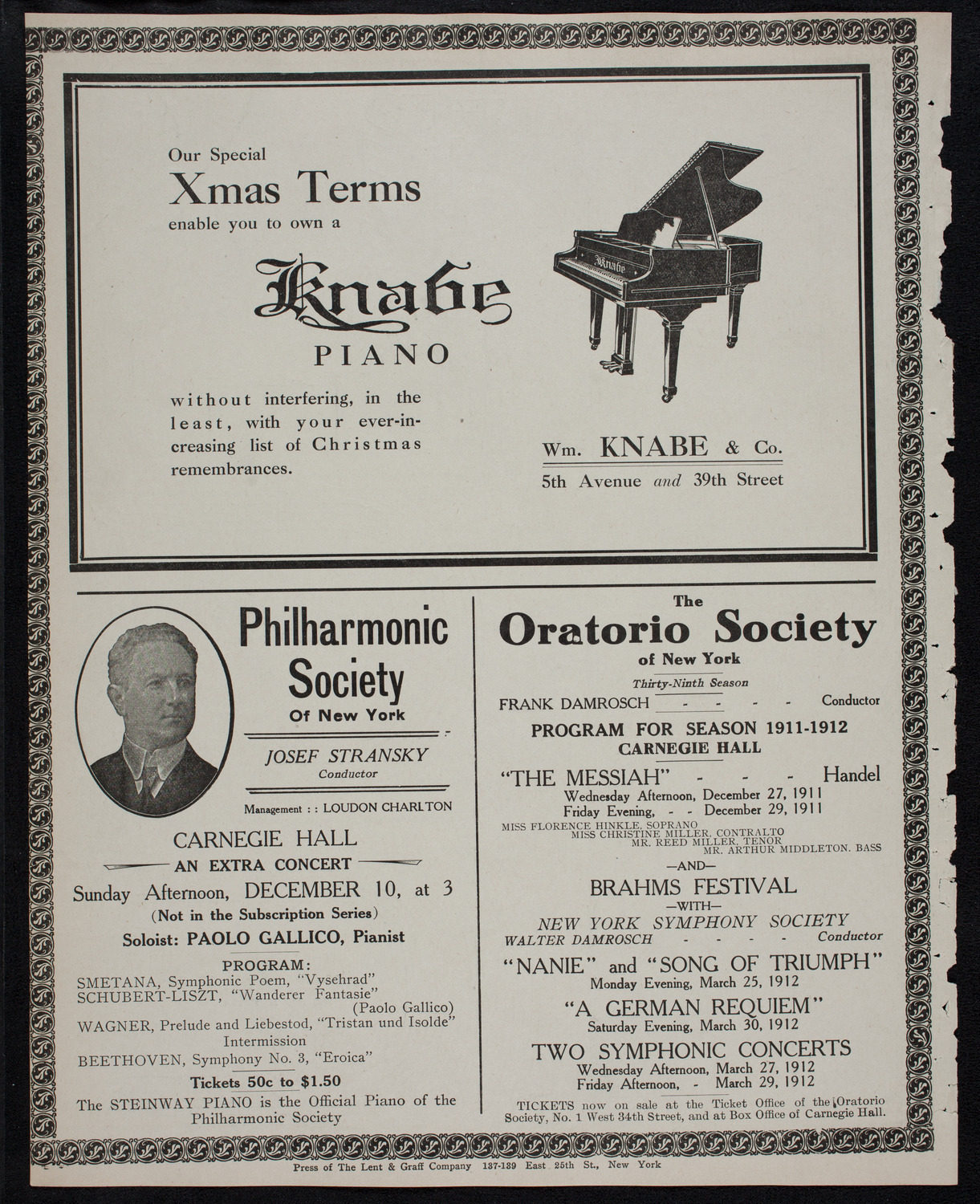 New York Banks' Glee Club, December 5, 1911, program page 12