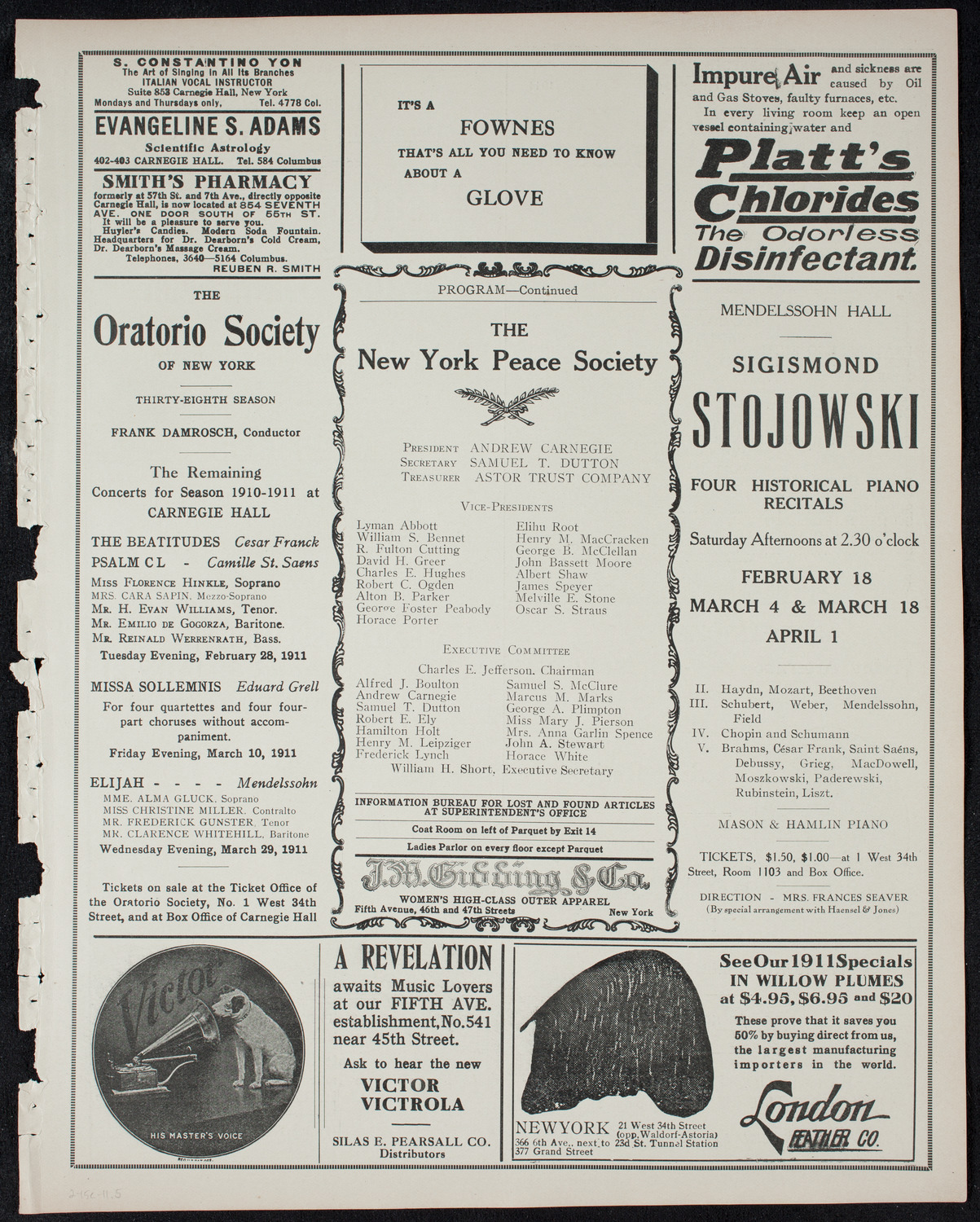 The Civic Forum, February 15, 1911, program page 9