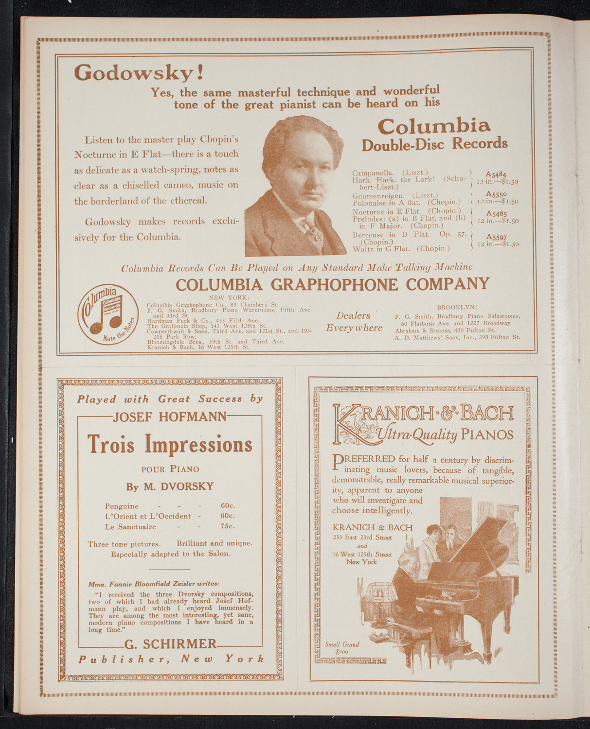 Leopold Godowsky, Piano, November 13, 1915, program page 6
