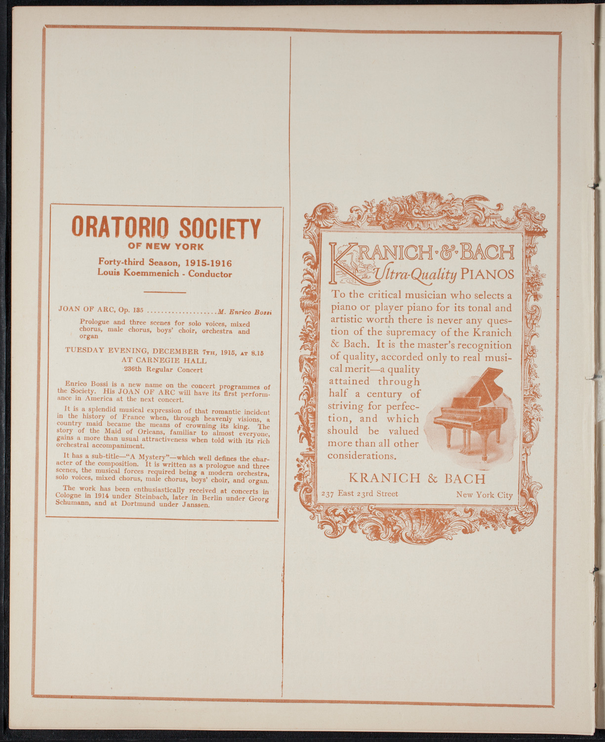 John McCormack, Tenor, April 25, 1915, program page 10