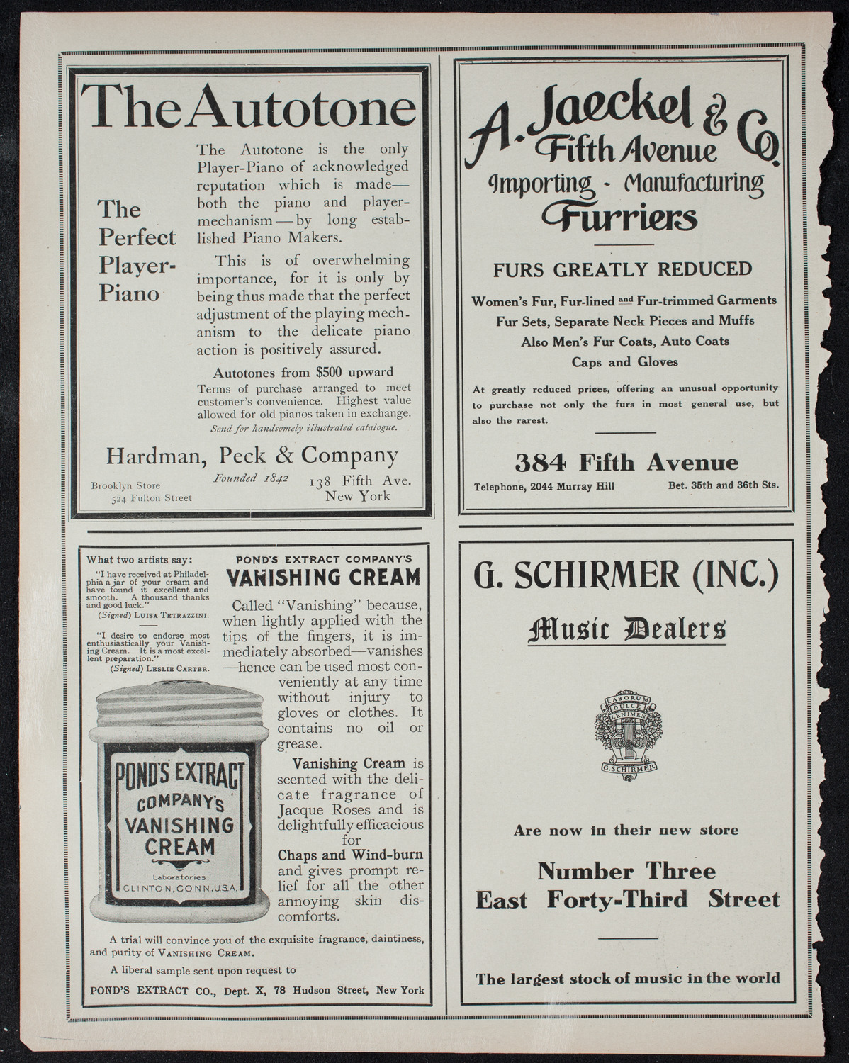New York Philharmonic, January 10, 1911, program page 8
