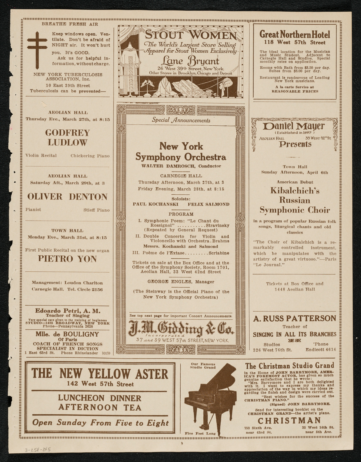 Philadelphia Orchestra, March 25, 1924, program page 9
