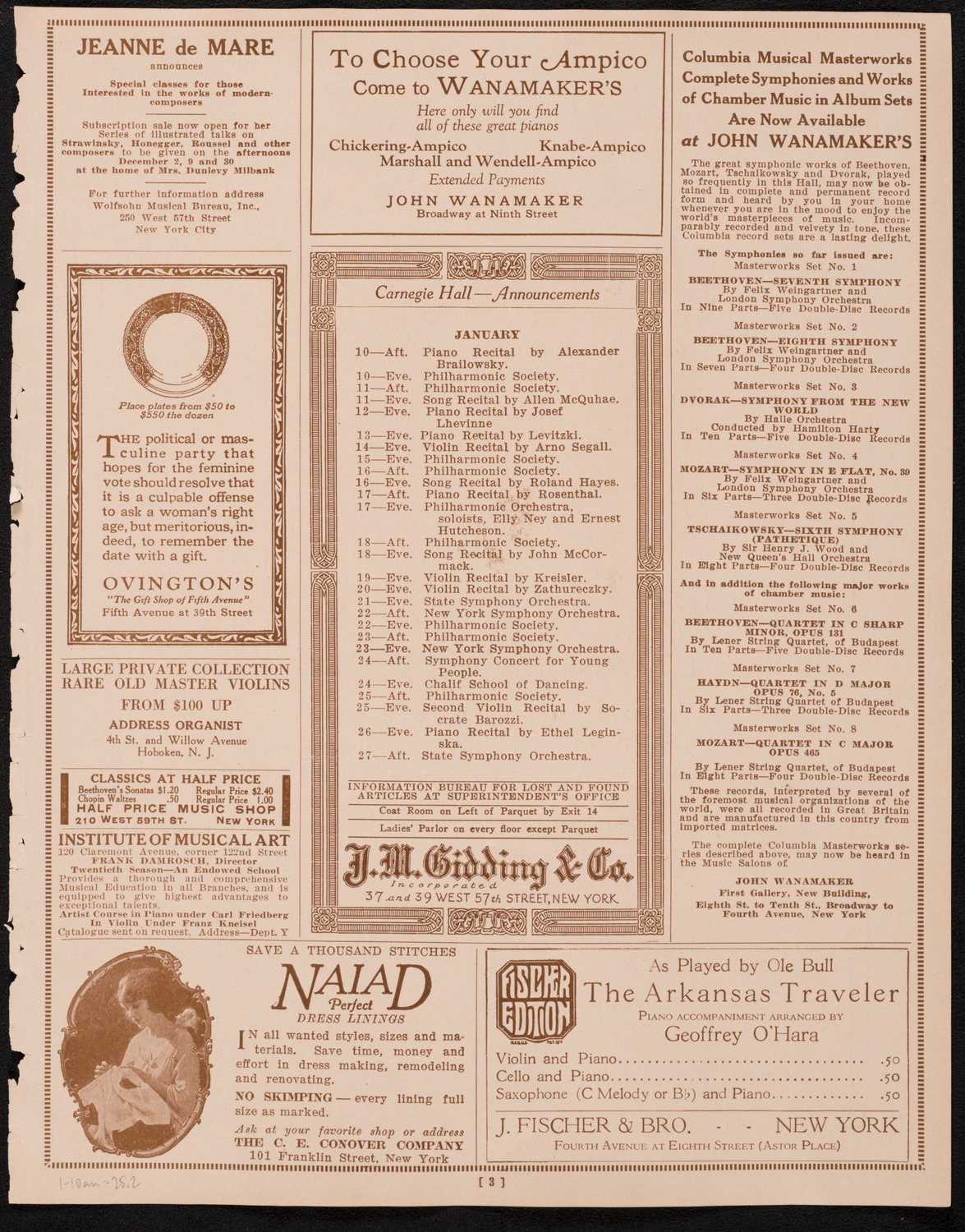 Symphony Concert for Young People, January 10, 1925, program page 3