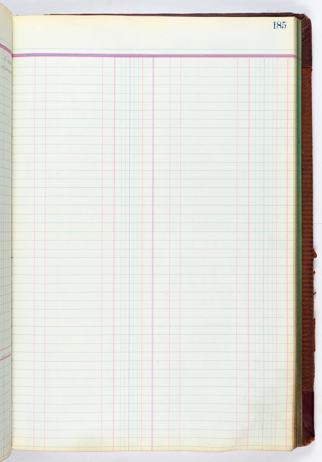 Music Hall Accounting Ledger, volume 4, page 185