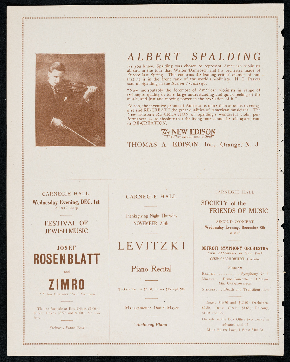 National Symphony Orchestra, November 24, 1920, program page 2