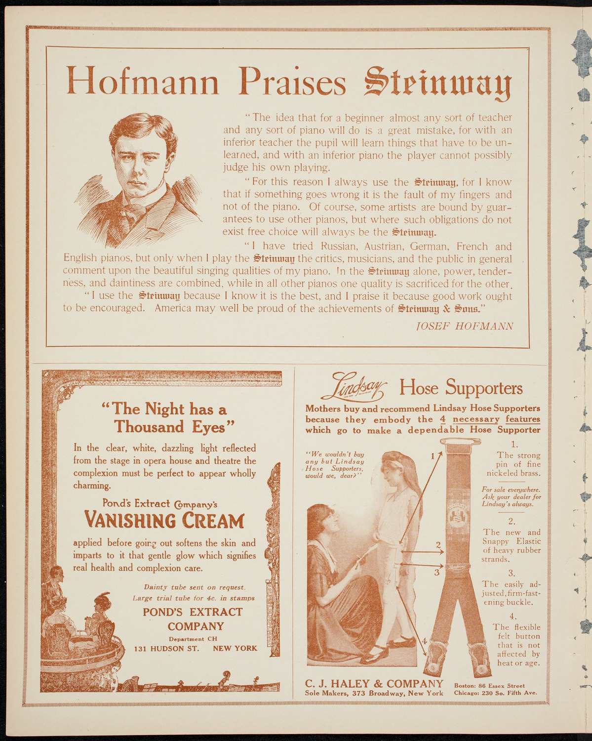 Josef Hofmann, Piano, and Mischa Elman, Violin, April 17, 1914, program page 4