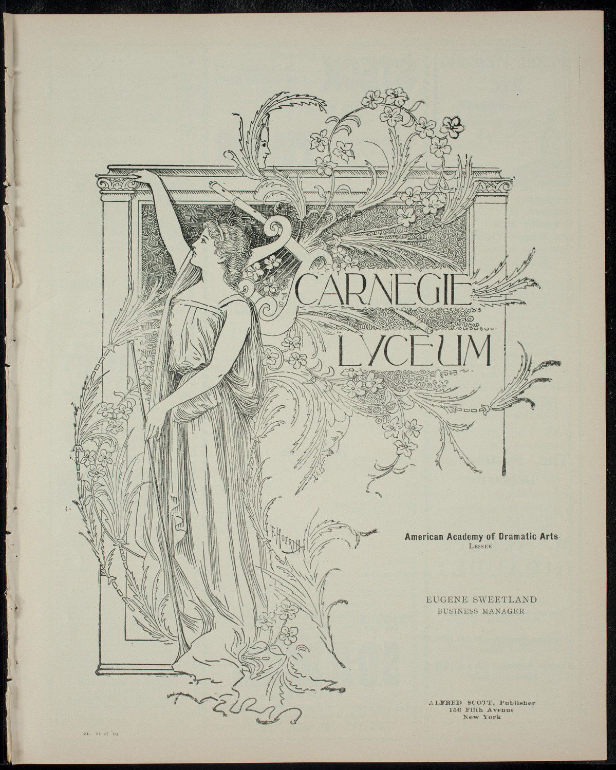 Progressive Stage Society, November 27, 1904, program page 1