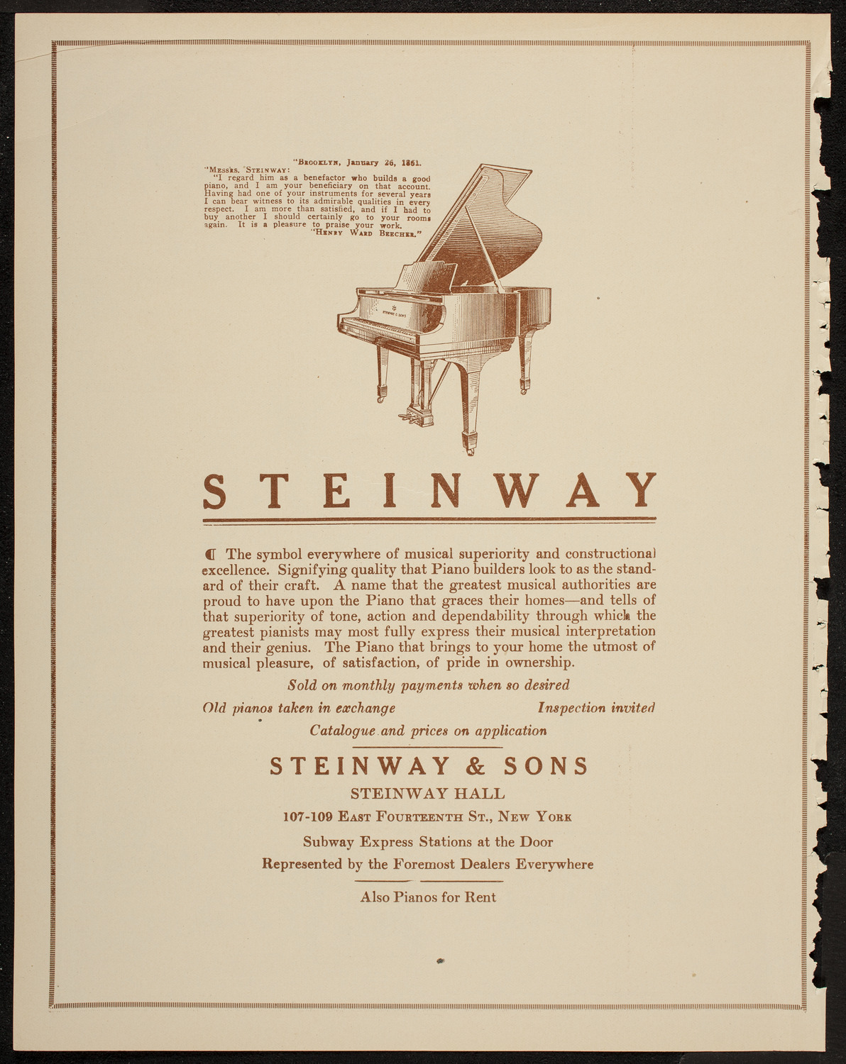 Benno Moiseiwitsch, Piano, March 21, 1920, program page 4