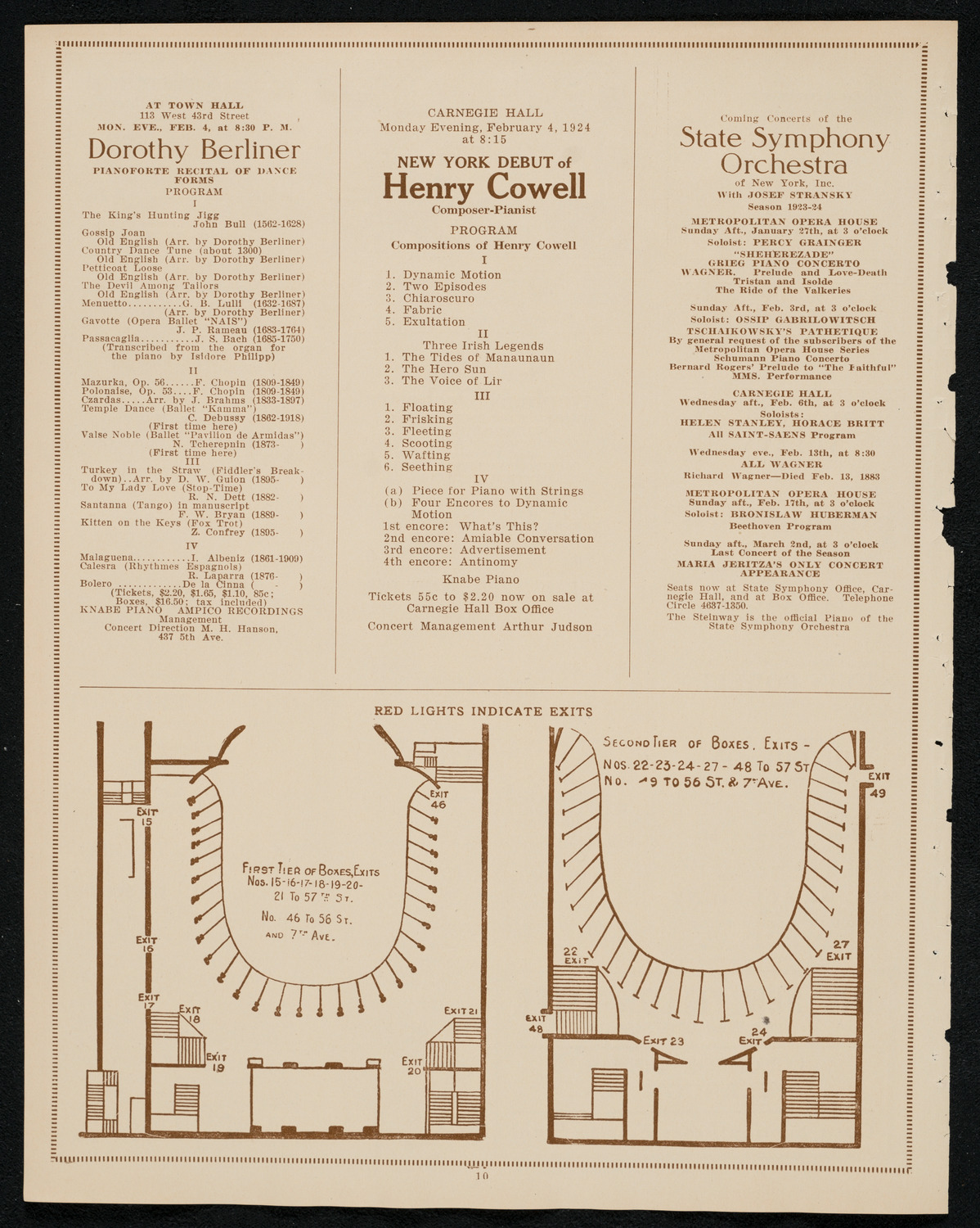 Fritz Kreisler, Violin, and Lionel Tertis, Viola, January 29, 1924, program page 10
