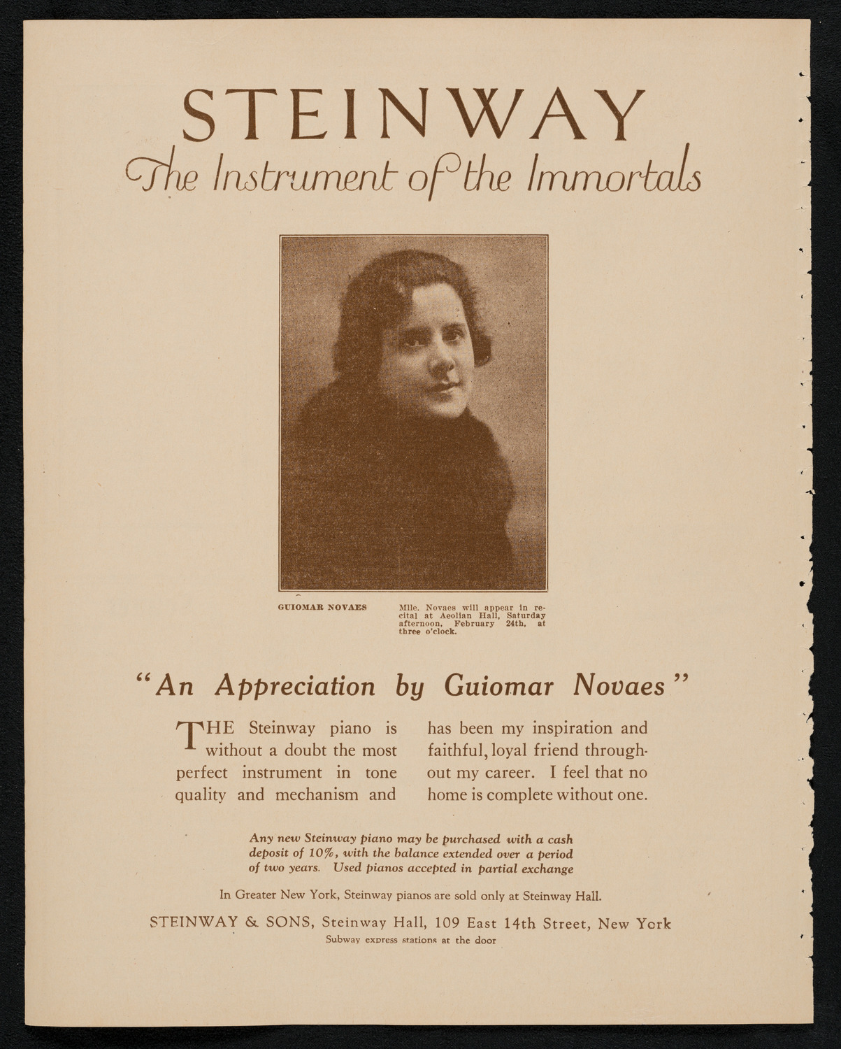 New York Philharmonic, February 23, 1923, program page 4