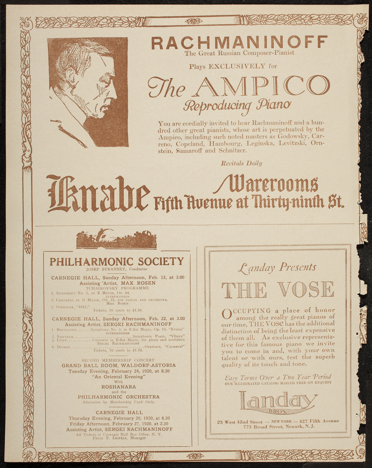 Nina Tarasova, Folk Singer, February 14, 1920, program page 12