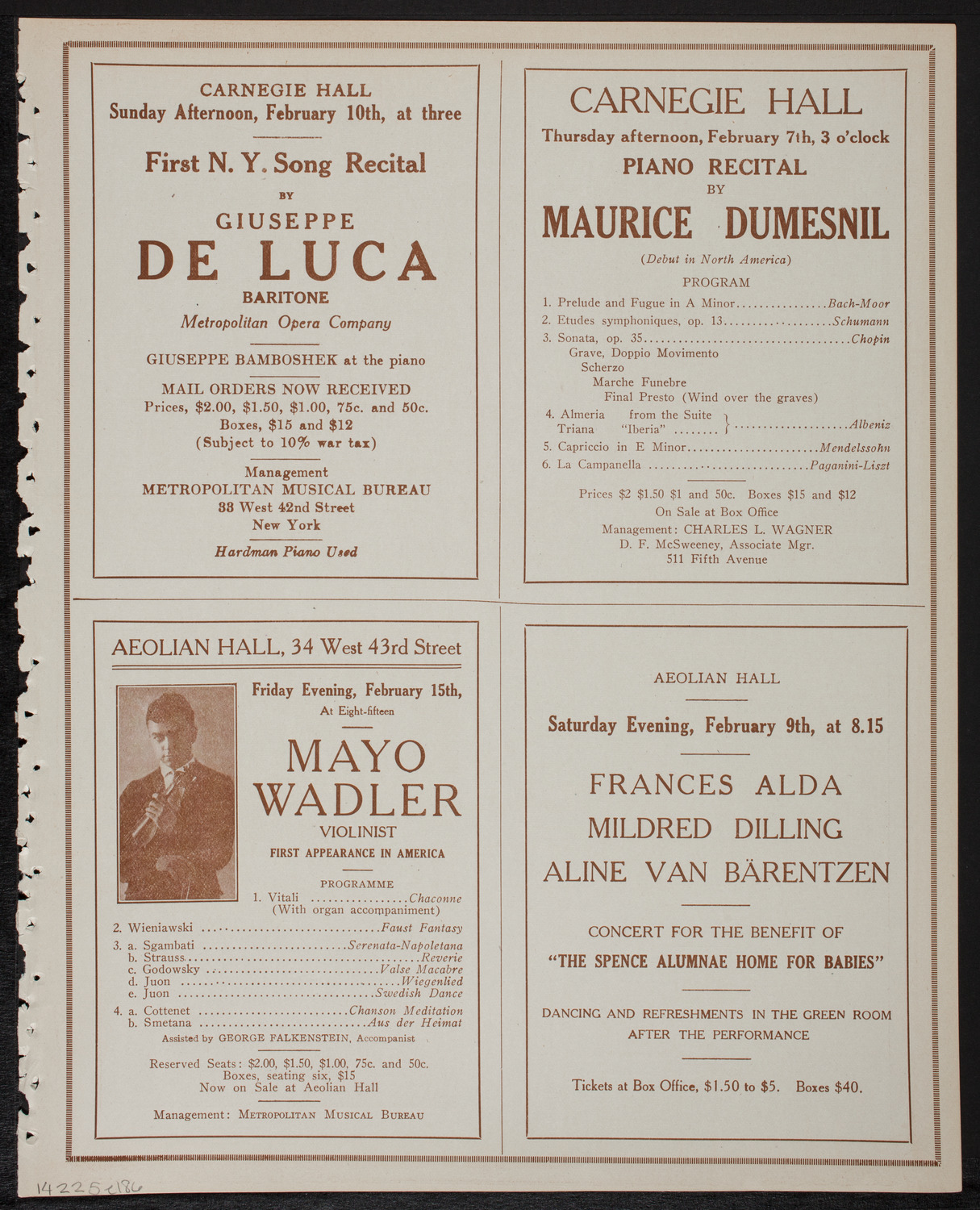Mendelssohn Glee Club, February 5, 1918, program page 11