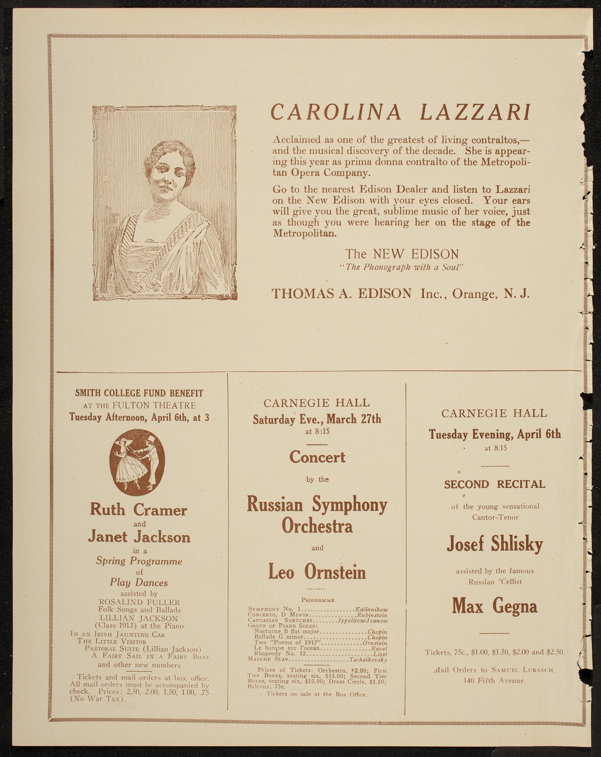 New York Philharmonic, March 25, 1920, program page 2