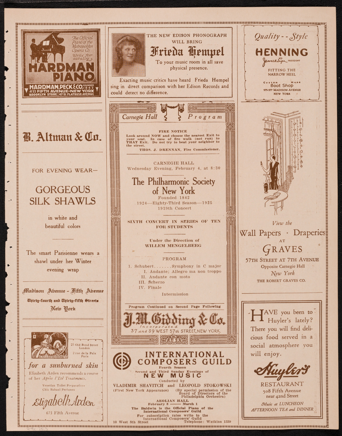 New York Philharmonic Students' Concert, February 4, 1925, program page 5