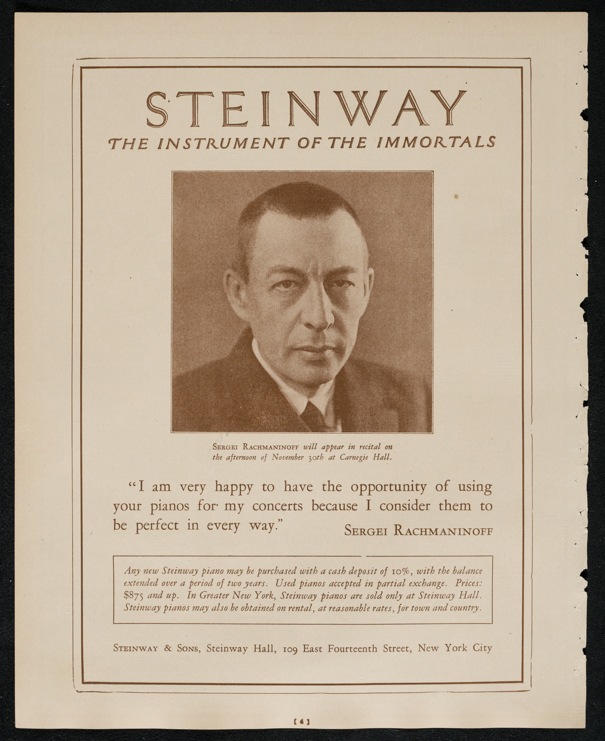 New York Philharmonic, November 29, 1924, program page 4