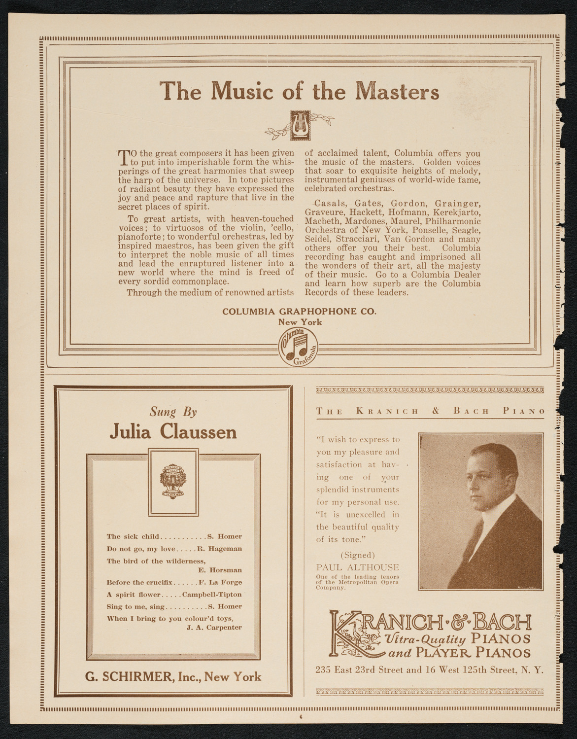 Isadora Duncan, Dancer, with Russian Symphony Orchestra, November 14, 1922, program page 6