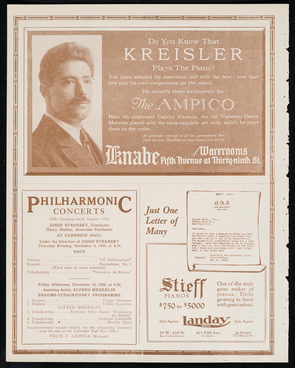 New York Symphony Orchestra, December 9, 1920, program page 12