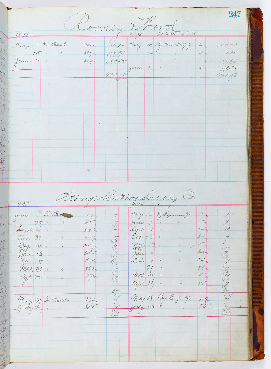 Music Hall Accounting Ledger, volume 1, page 247