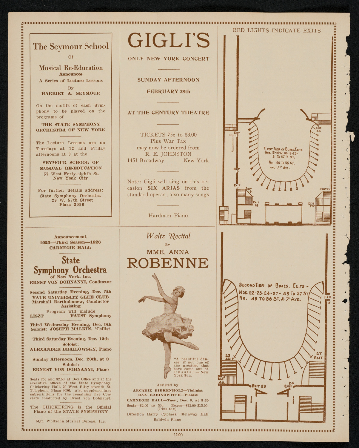 New York Philharmonic, November 28, 1925, program page 10