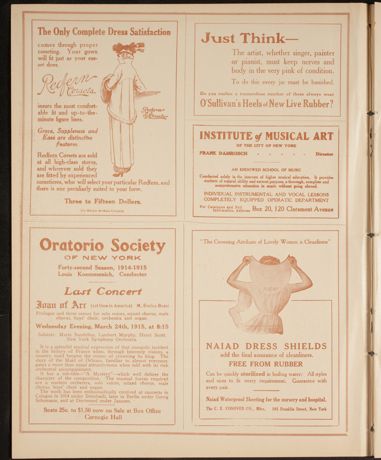 New York Philharmonic, January 10, 1915, program page 2