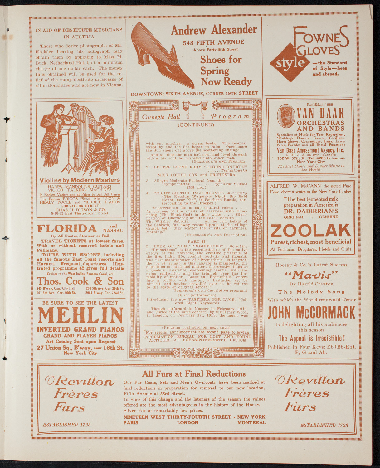 Russian Symphony Society of New York, March 20, 1915, program page 7