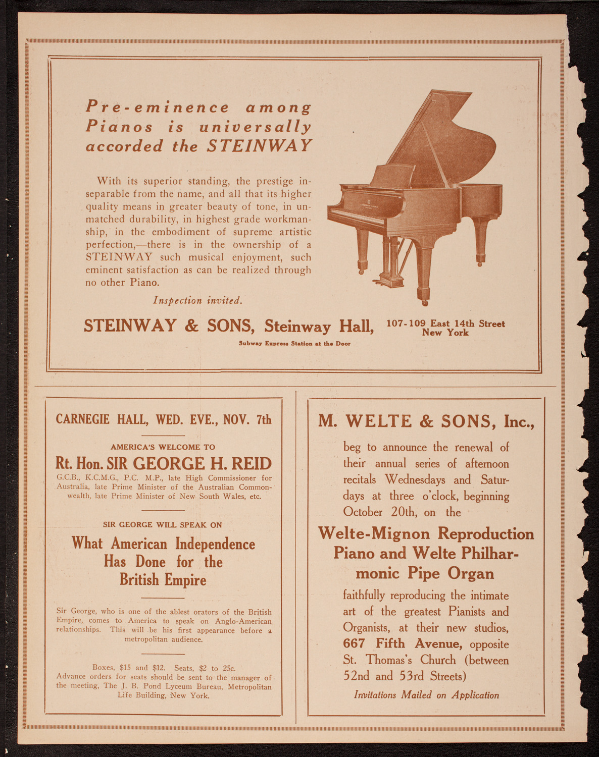 St. Mark's Church: Program of New York's Greatest, October 29, 1917, program page 4