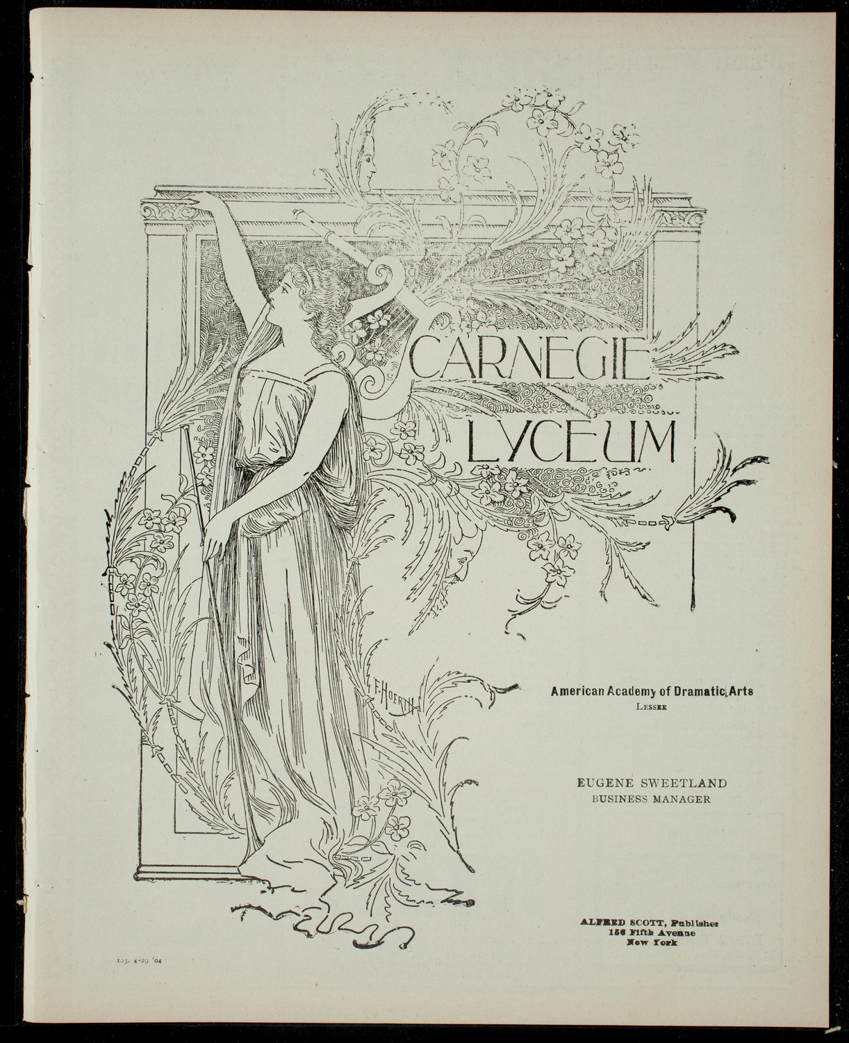 American Academy of the Dramatic Arts, April 29, 1904, program page 1