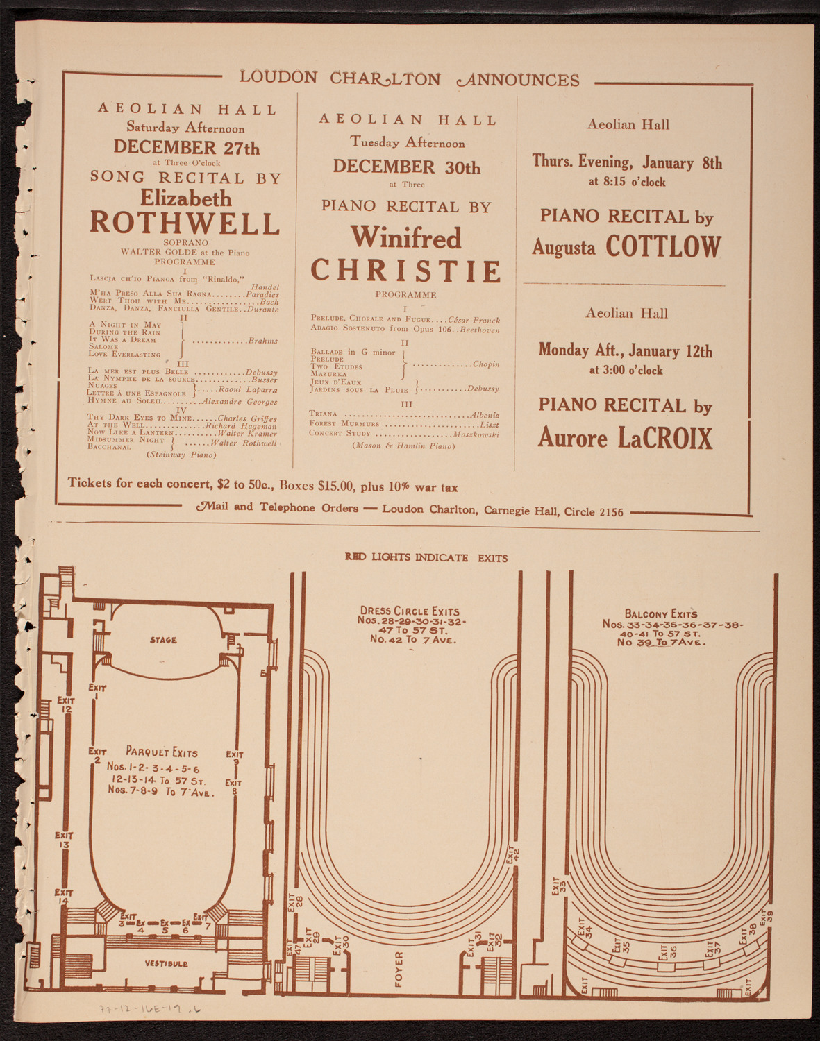 Musical Art Society of New York, December 16, 1919, program page 11