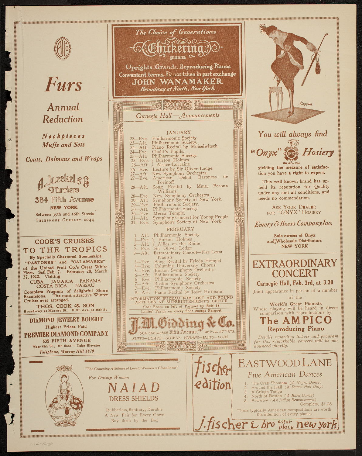 Lecture by Sir Oliver Lodge, January 22, 1920, program page 3