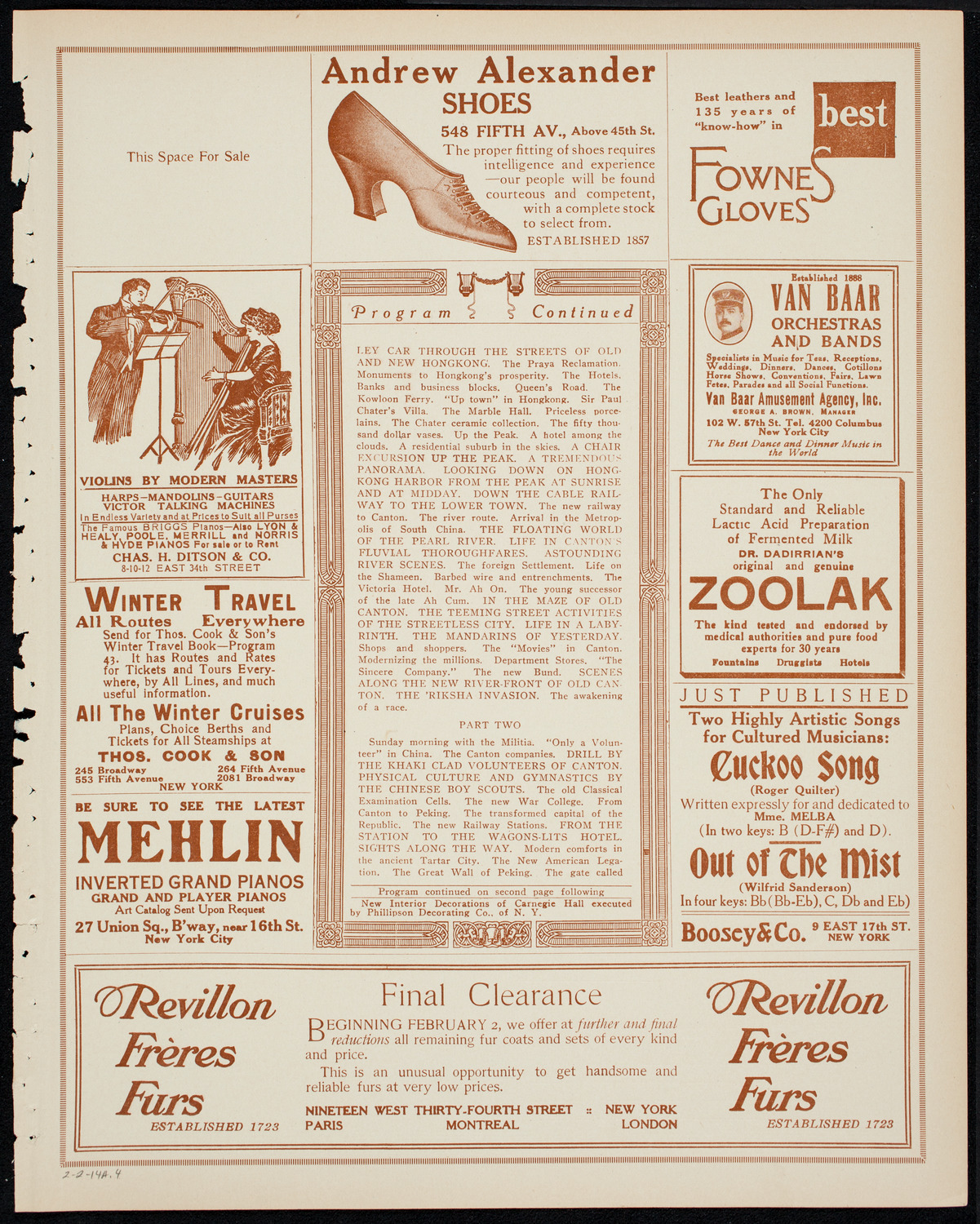 Burton Holmes Travelogue: China in 1913, February 2, 1914, program page 7