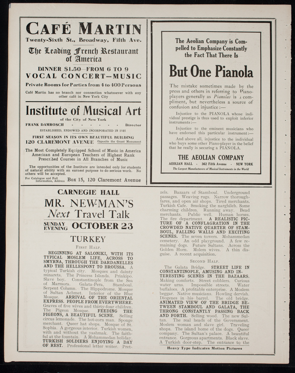 Newman's Illustrated Talks on Travel Topics, October 16, 1910, program page 6