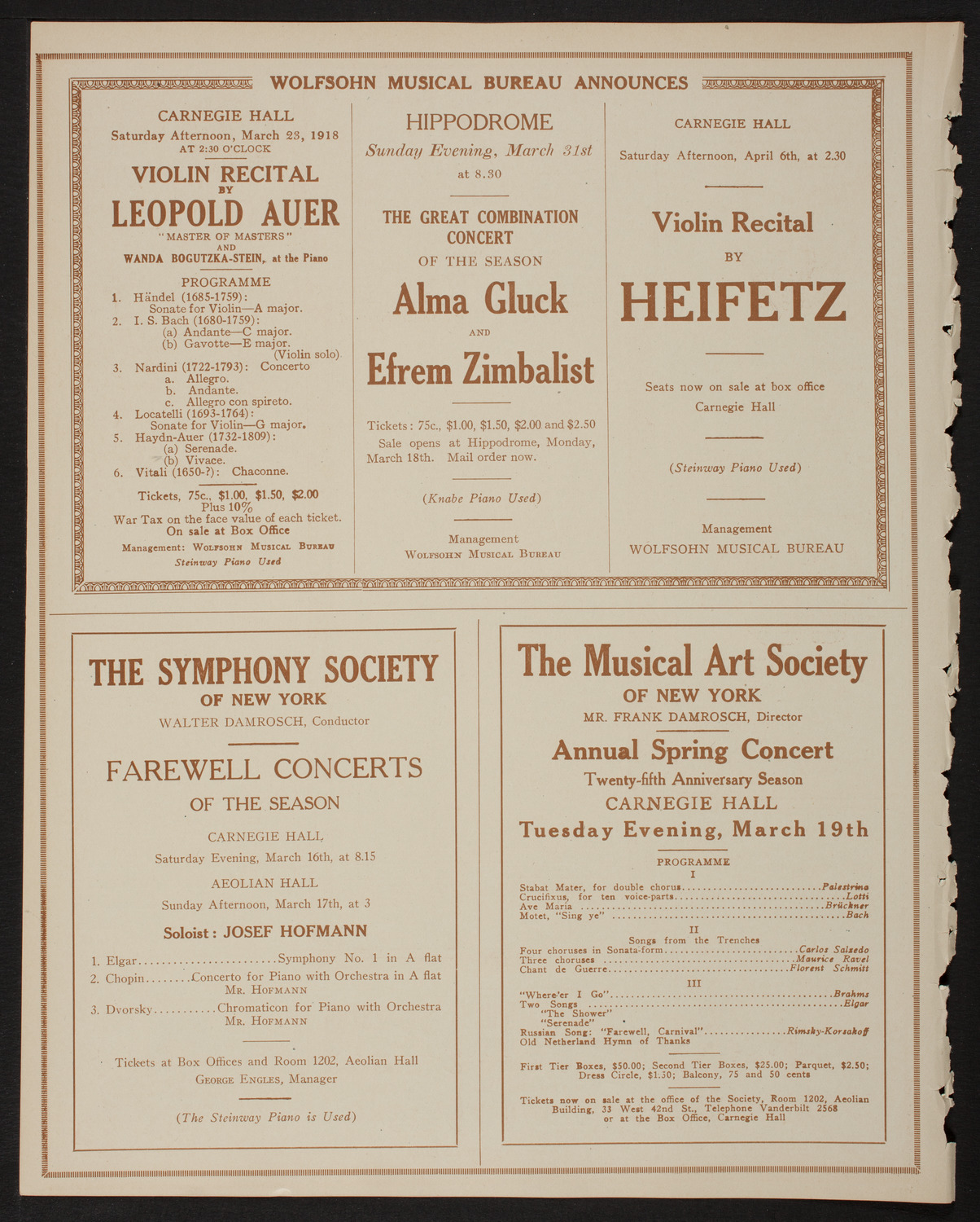 Ethel Leginska, Piano, March 11, 1918, program page 8