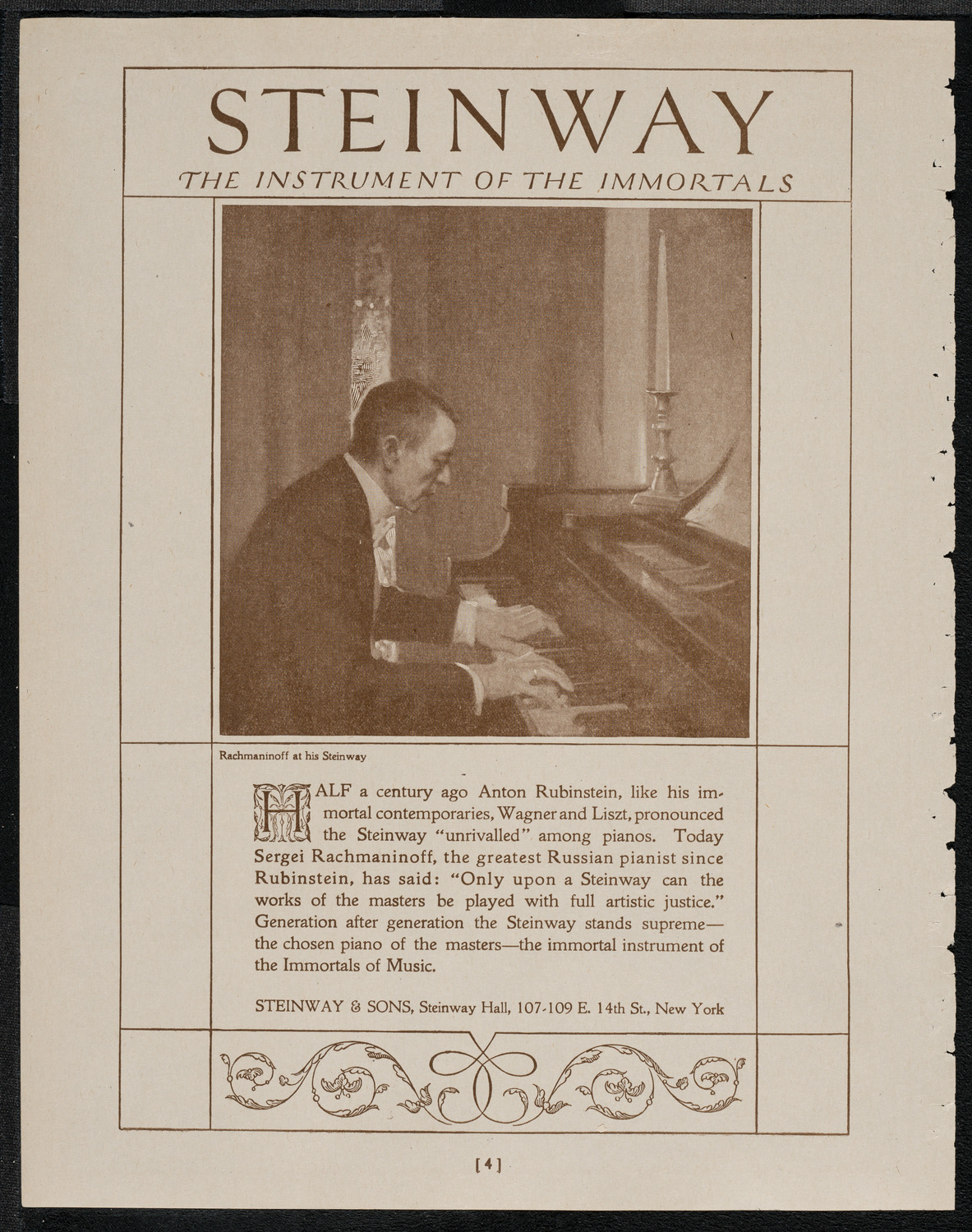 National Symphony Orchestra, April 29, 1921, program page 4