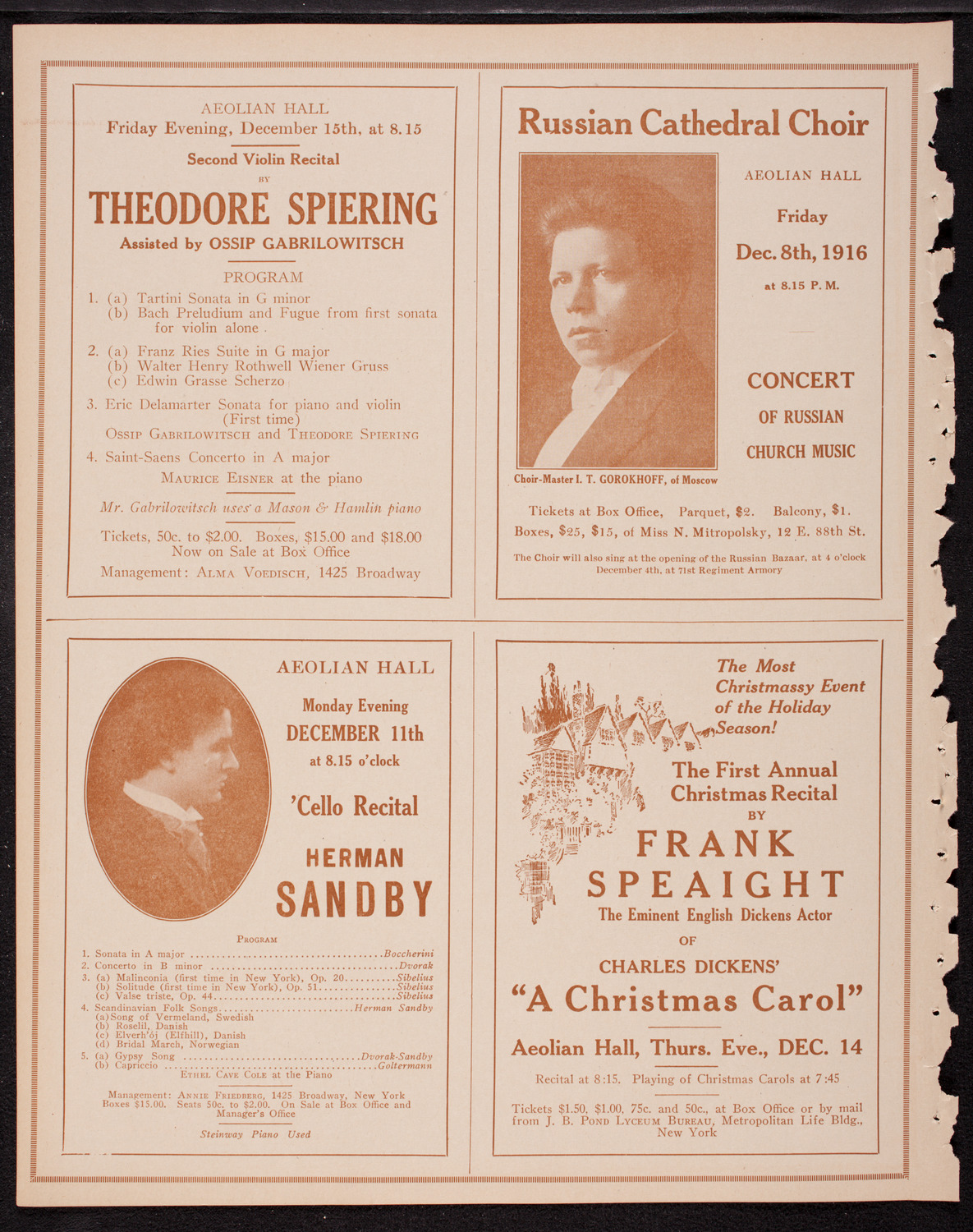 New York Philharmonic, December 7, 1916, program page 10