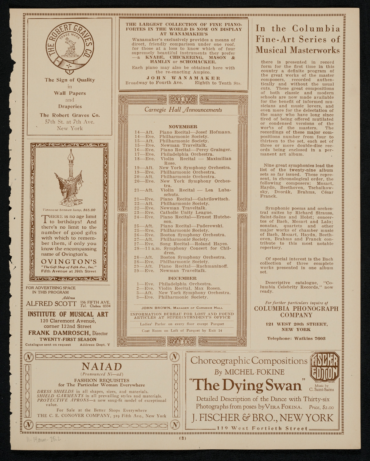 Symphony Concert for Young People, November 14, 1925, program page 3