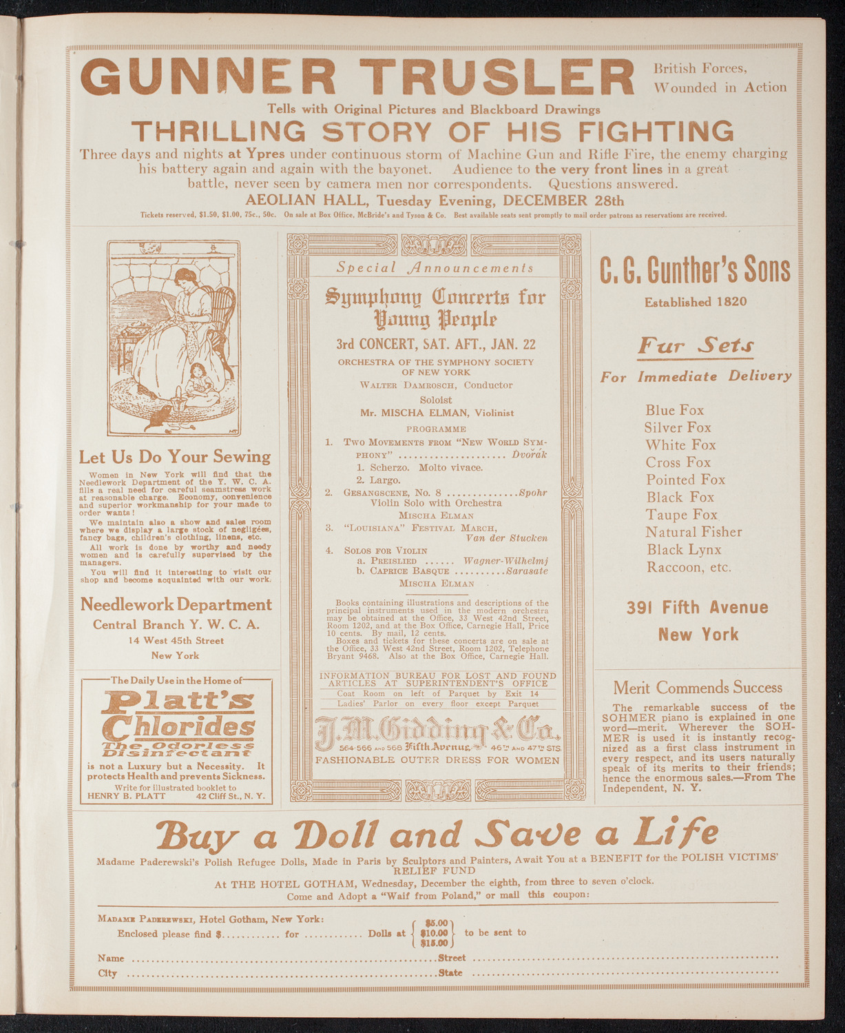 Elmendorf Lecture: The Yellowstone National Park, December 19, 1915, program page 9