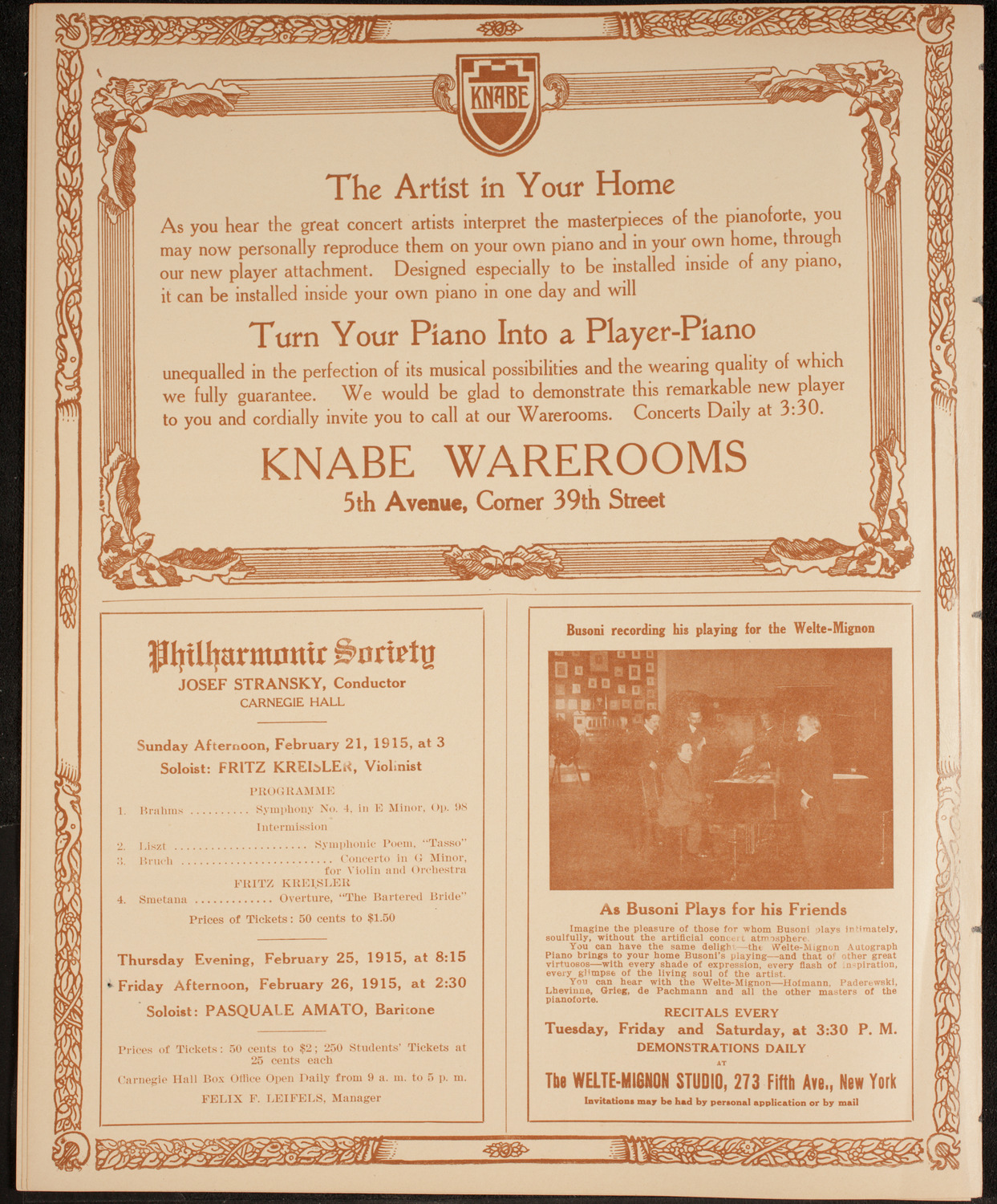 Elena Gerhardt, Soprano, February 13, 1915, program page 12