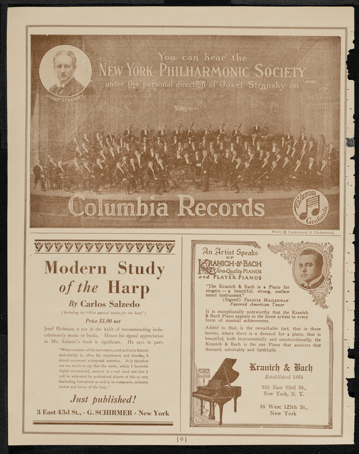New York Philharmonic, March 27, 1921, program page 6