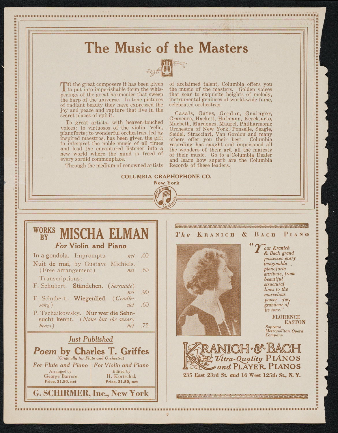 Philadelphia Orchestra, October 17, 1922, program page 6